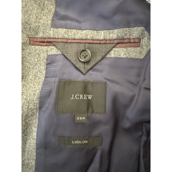 J. Crew Ludlow Blazer 38R Slim Fit Gray Wool 2-Button Vitale Barberis Canonico - Picture 2 of 14